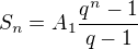 $S_n=A_1\frac{q^n-1}{q-1}$