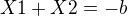 kopírovat do textarea $X1+X2 = -b$