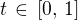 $t \,\in \,[0,\,1]$