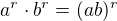 kopírovat do textarea $a^{r}\cdot b^{r}=(ab)^{r}$