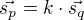 $\vec{s_p}=k\cdot \vec{s_q}$
