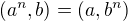 kopírovat do textarea $(a^n,b) = (a,b^n)$