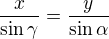kopírovat do textarea $\frac{x}{\sin \gamma }=\frac{y}{\sin \alpha }$