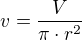 kopírovat do textarea $v= \frac{V}{\pi \cdot r^2}$