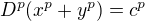 $D^p(x^p+y^p)=c^p$