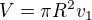 $V=\pi R^2v_1$