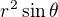 $r^2 \sin \theta$