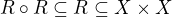 $R \circ R \subseteq R \subseteq X \times X$