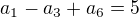 kopírovat do textarea $a_{1}-a_{3}+a_{6}=5$
