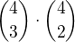 ${4\choose 3}\cdot {4\choose 2}$