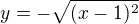 $y = - \sqrt{(x-1)^2}$