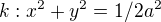 $k:x^2+y^2=1/2a^2$