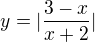 $y=|\frac{3-x}{x+2}|$