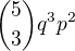 ${5 \choose 3} q^3p^2$