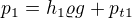 $p_1=h_1\varrho g+p_{t1}$