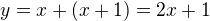 kopírovat do textarea $y=x+(x+1)=2x+1$