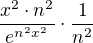 $\frac{x^2\cdot n^{2}}{e^{n^2 x^2}}\cdot \frac{1}{n^{2}}$
