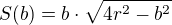 $S(b) = b\cdot \sqrt{4r^2 - b^2}$