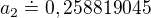 $a_{2}\doteq 0,258819045$