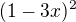 $(1-3x)^2$