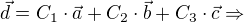 kopírovat do textarea $\vec{d} = C_1\cdot \vec{a} + C_2\cdot \vec{b} + C_3\cdot \vec{c} \Rightarrow$