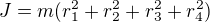 kopírovat do textarea $J=m(r_1^2+r_2^2+r_3^2+r_4^2)$