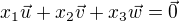 kopírovat do textarea $x_1\vec{u}+x_2\vec{v}+x_3\vec{w}=\vec{0}$