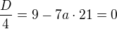 kopírovat do textarea $\frac D4=9-7a\cdot21=0$