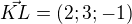 $\vec{KL}=(2;3;-1)$