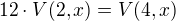 kopírovat do textarea $12 \cdot V(2, x) = V (4, x)$