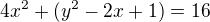 $4x^2+(y^2-2x+1)=16$