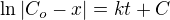 $\ln|C_{o}-x|=kt+C$