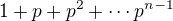 $1+p+p^2+\cdots p^{n-1}$