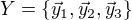 $Y=\{ \vec{y}_1,\vec{y}_2,\vec{y}_3 \}$