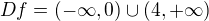 $Df=(-\infty,0)\cup(4,+\infty)$