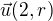 $\vec{u} (2,r)$