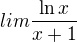 $lim \frac{\ln x}{x+1} $