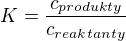 kopírovat do textarea $K = \frac{c_{produkty}}{c_{reaktanty}}$