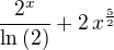 $\frac{2^{x}}{\ln^{}{\left(2\right)}}+2\,x^{\frac{5}{2}}$