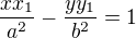 $\frac{xx_1}{a^2}-\frac{yy_1}{b^2}=1$
