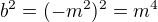 $b^2=(-m^2)^2=m^4$