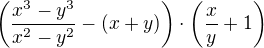 $\(\frac {x^3-y^3}{x^2-y^2}-(x+y)\)\cdot \(\frac xy+1\)$
