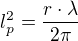 $l_{p}^{2}=\frac{r\cdot \lambda }{2\pi }$