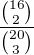 $\frac{{16\choose 2}}{{20\choose 3}}$