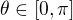 $\theta\in[0,\pi]$