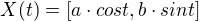 $X(t)=[a\cdot cos t, b\cdot sin t]$