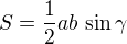 kopírovat do textarea $S=\frac{1}{2}ab\,\sin\gamma$