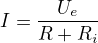 kopírovat do textarea $I=\frac{U_e}{R+R_i}$