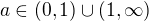 $a\in (0,1) \cup (1,\infty )$