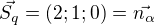 $\vec{S_q}=(2;1;0)=\vec{n_\alpha}$